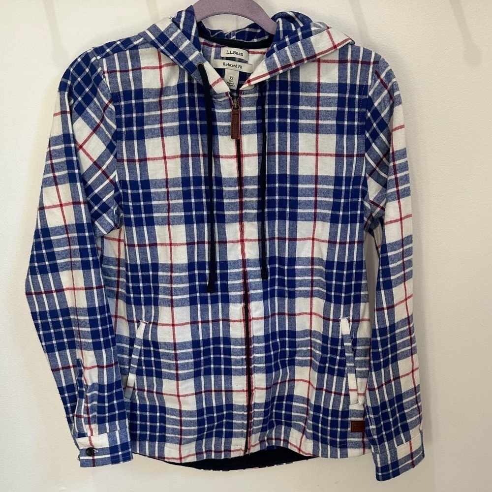 L. L. Bean Zip Up Flannel Hoodie